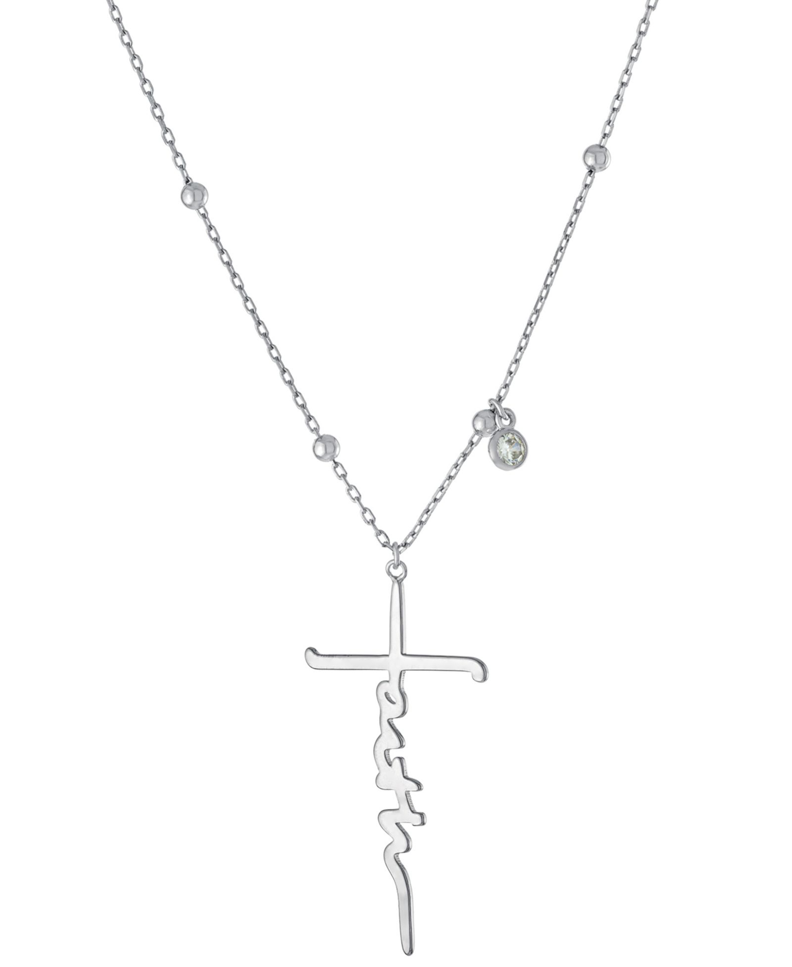 Подвеска Faith Cross в Sterling Silver, 16" + 2" extender