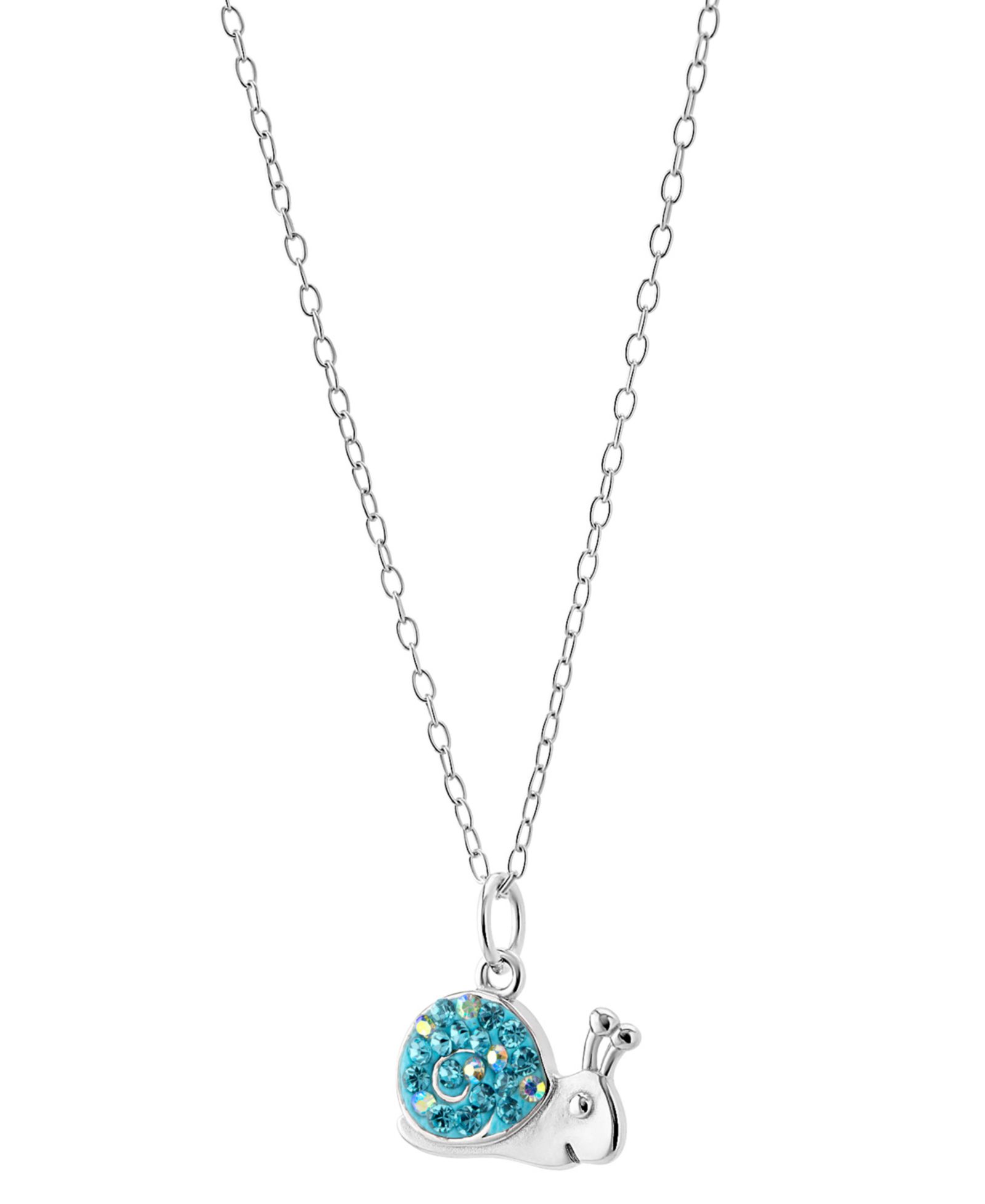 Crystal Pavé Snail Pendant Necklace in Sterling Silver, 16" + 2" extender, Exclusively at Macy's