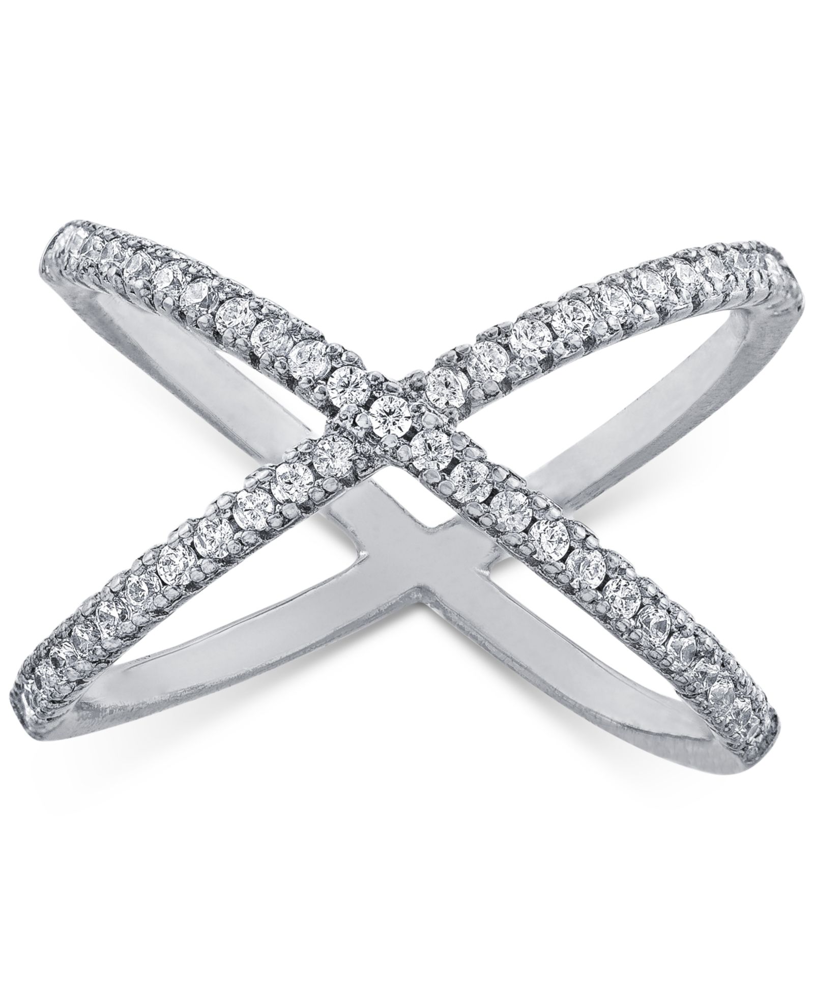Кольцо Pavé Criss Cross из стерлингового серебра