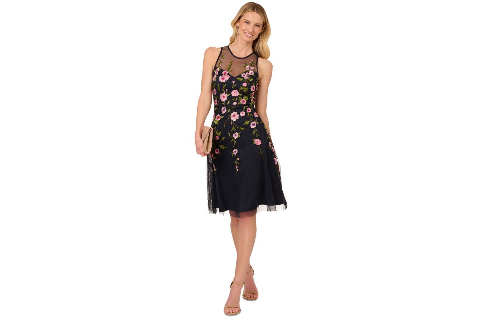 Платье женское Adrianna Papell Embroidered Beaded Fit & Flare
