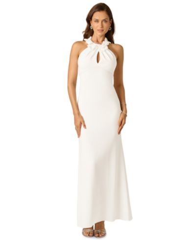 Вечернее платье Adrianna Papell Women's Rosette Halter Crepe Gown