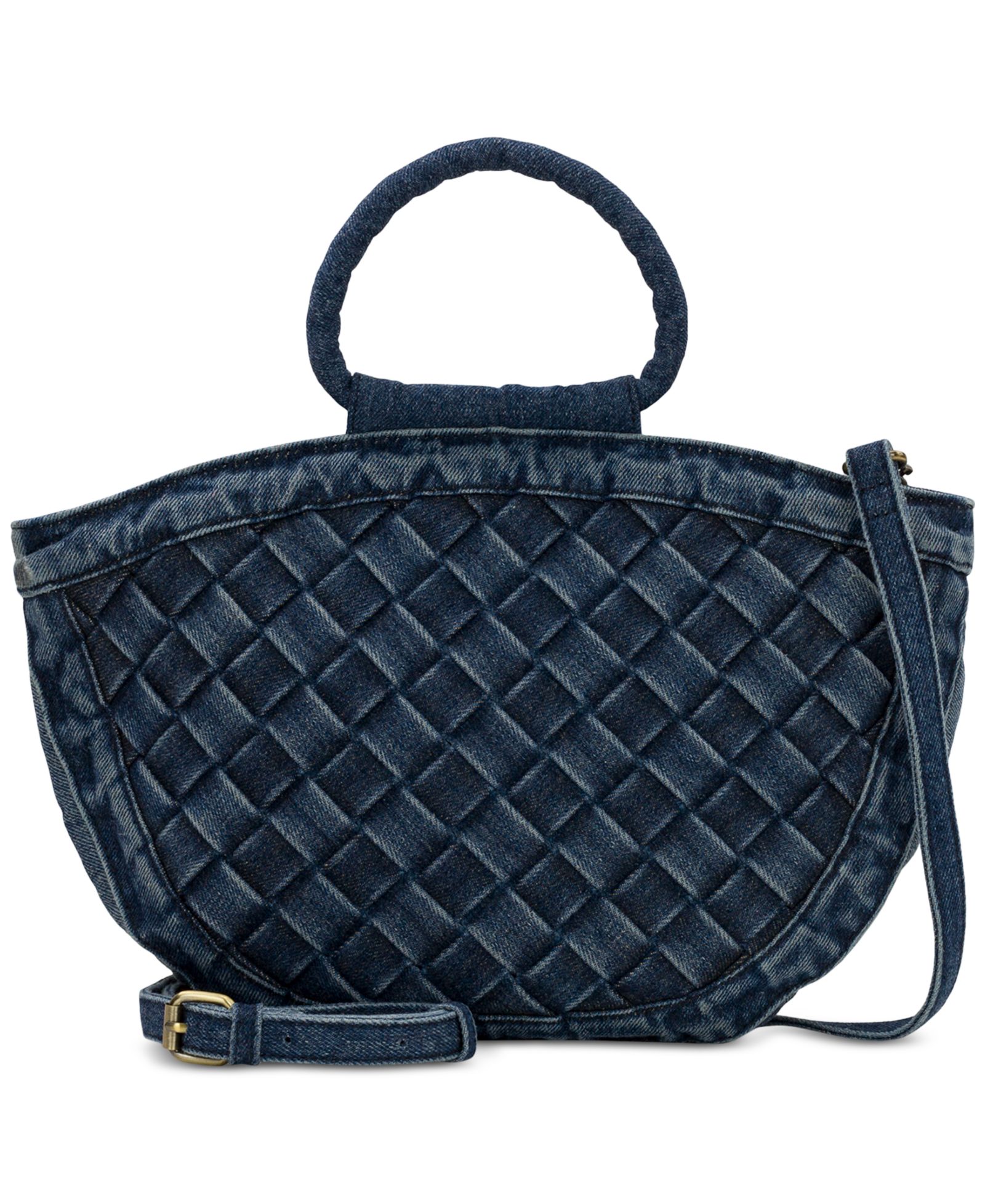 Patricia Nash Ossi Medium Woven Denim Satchel Bag