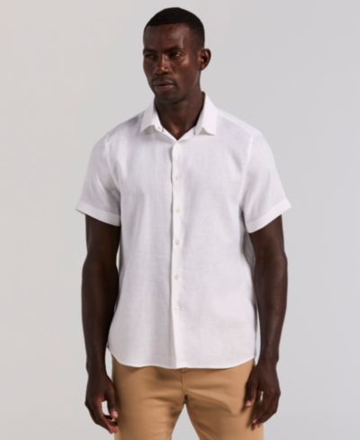 Мужская рубашка Perry Ellis из льна однотонная