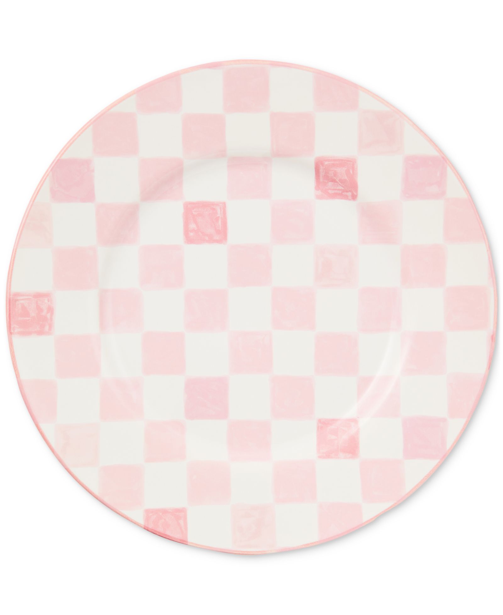 Mackenzie-Childs Pink Check Dinner Plate