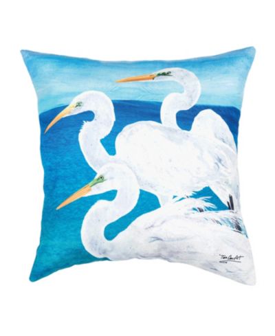 Декоративная подушка Egret Trio Throw Indoor/Outdoor Accent Throw Pillow 18" x 18"