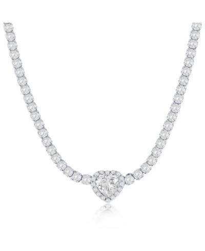 Ожерелье Sterling Heart CZ Tennis