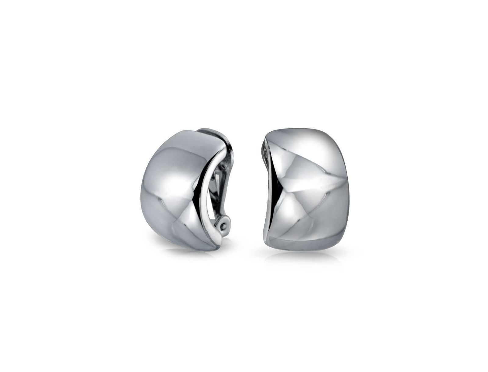 Bling Jewelry геометрические серьги-клипсы в стиле креоль без прокола, позолоченное желтое золото