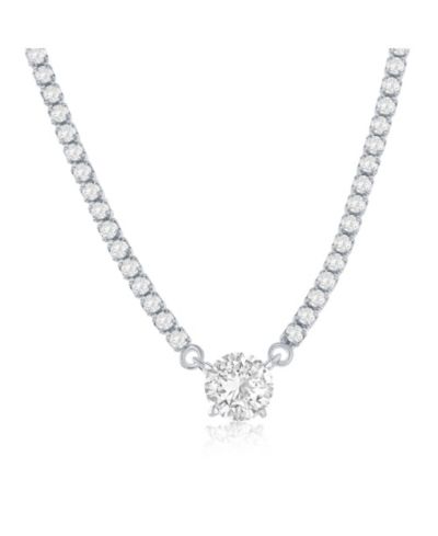 Ожерелье Simona Sterling, Round CZ, Tennis Necklace