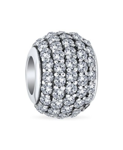 Браслет Bling Jewelry Sterling Silver Sparkling Dome Clear White Crystal Spacer