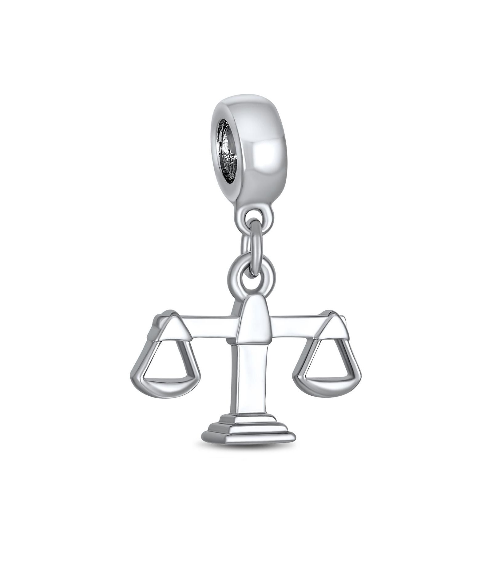 Bling Jewelry Judge Libra Zodiac Sign Dangle Charm Bead for Bracelet .925 Sterling Silver