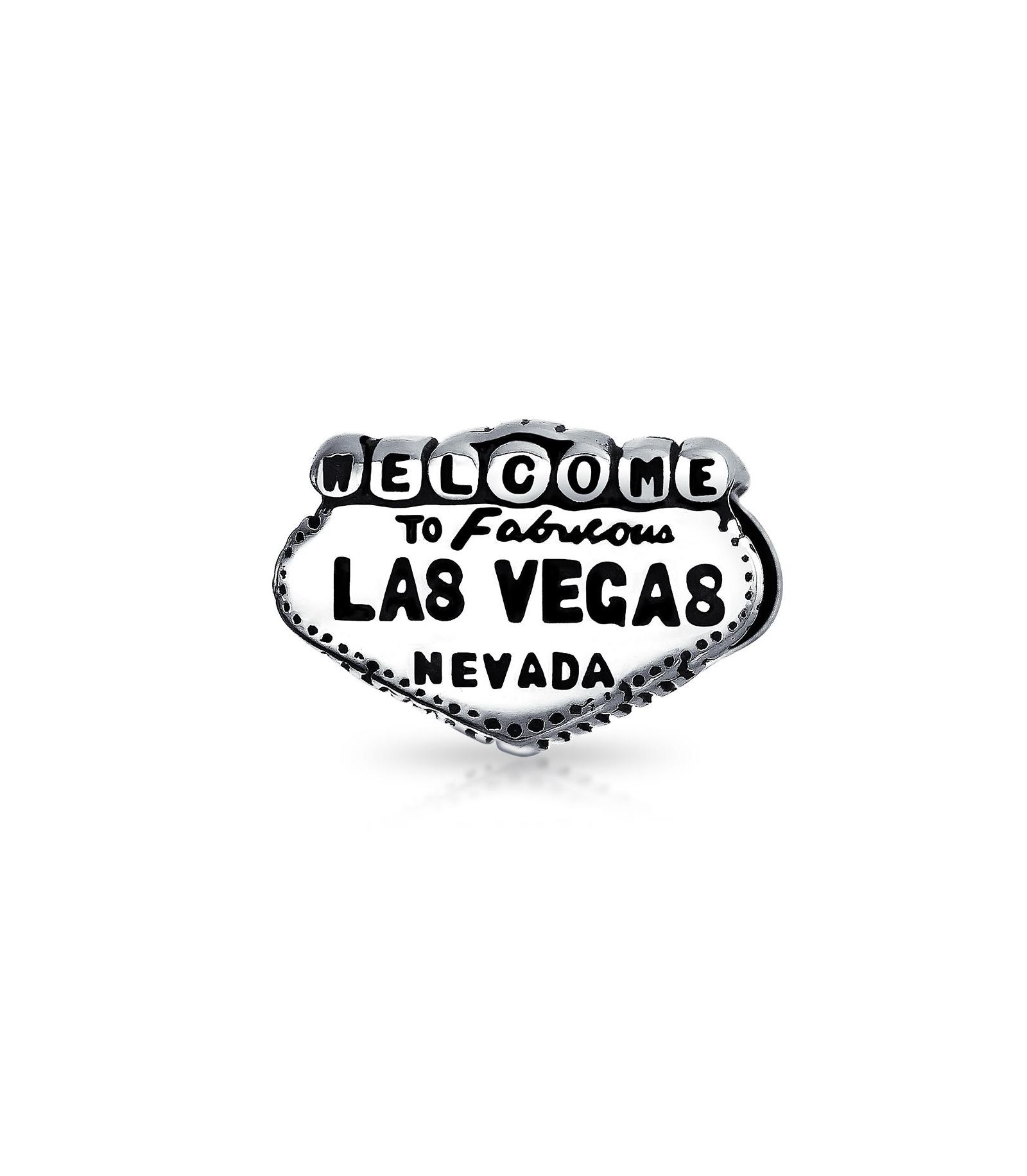 Bling Jewelry Landmark Welcome to Las Vegas Charm Bead for Bracelet .925 Sterling Silver