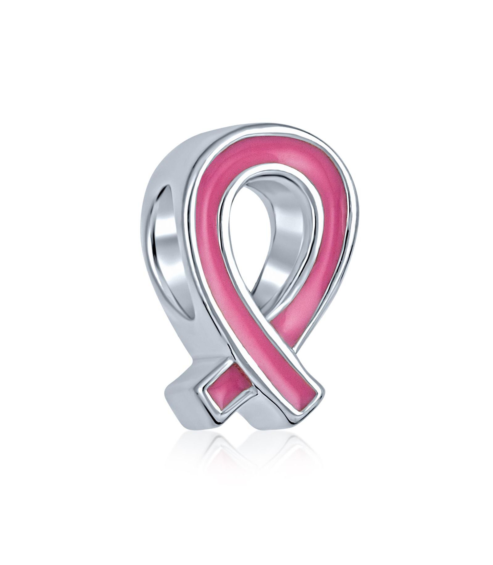 Bling Jewelry Radiant Hope Breast Cancer Charm Bead for Bracelet .925 Sterling Silver