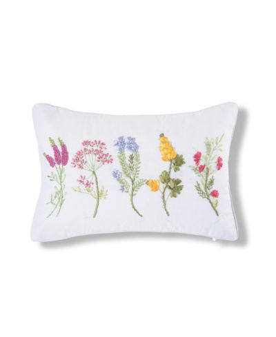 C&F Home Botanical Blossom Floral Applique Lumbar Accent Pillow