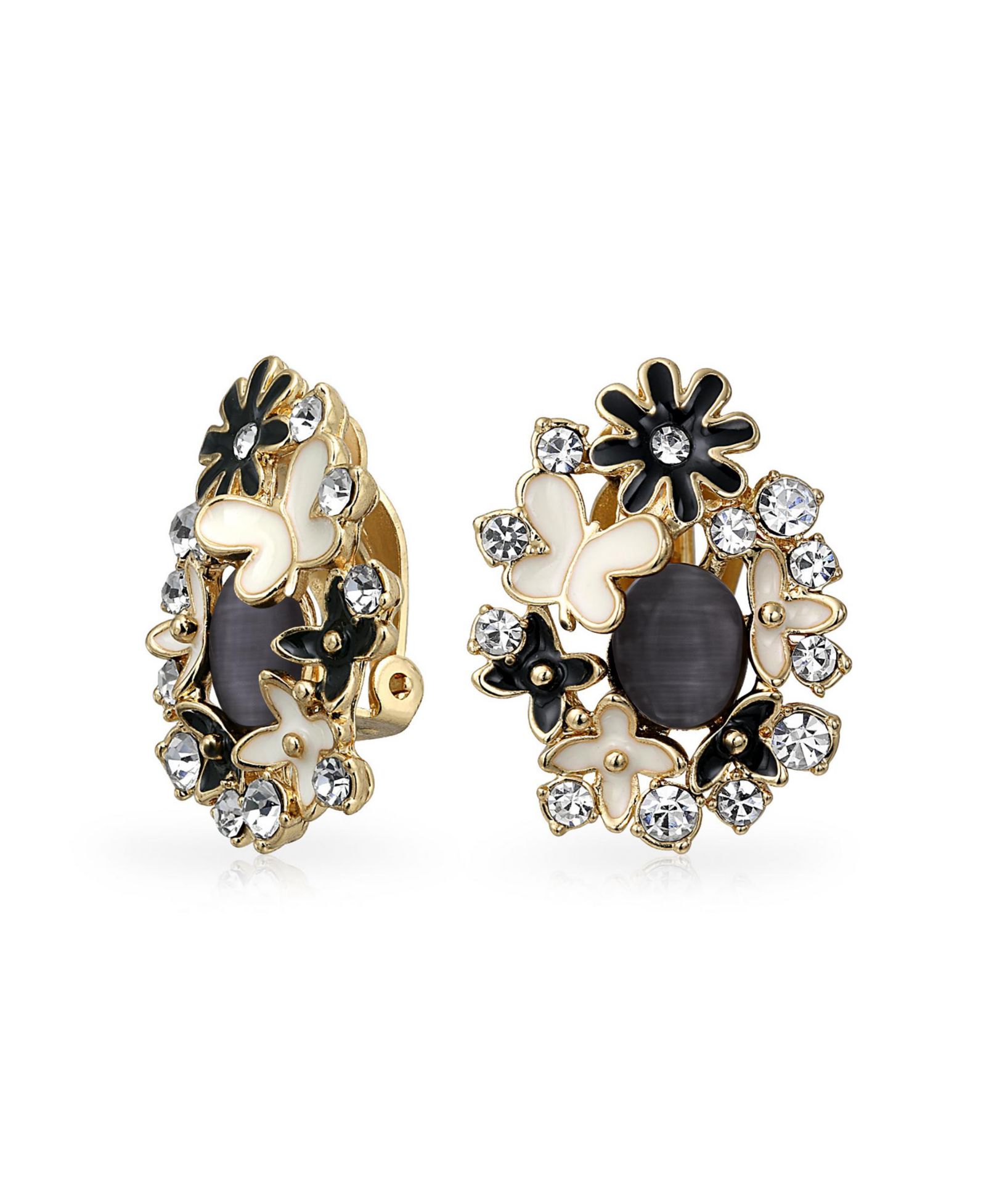 Серьги Bling Jewelry Flower Clip-On