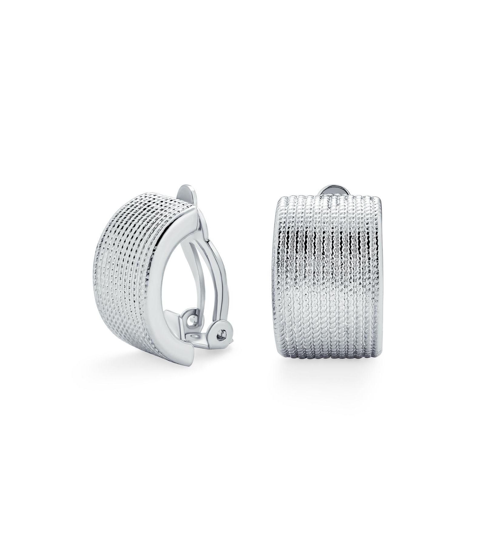 Bling Jewelry серьги-кольца с эффектом плетения кабеля, серебристого цвета
