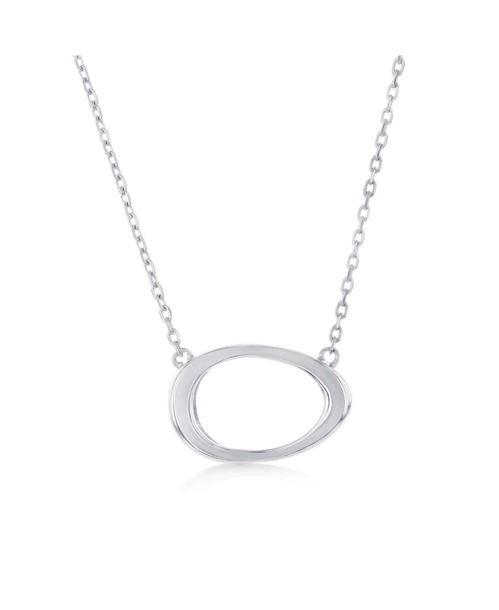 Sterling , Open Oval Necklace