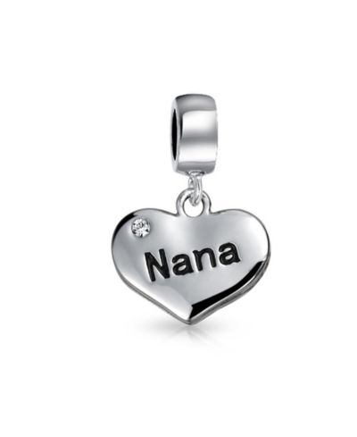 Подвеска-шарм Bling Jewelry .925 Sterling Silver Word Nana Heart для браслета