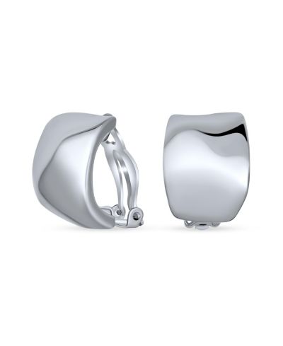 Серьги-клипсы Bling Jewelry с геометрическим узором и родиевым покрытием