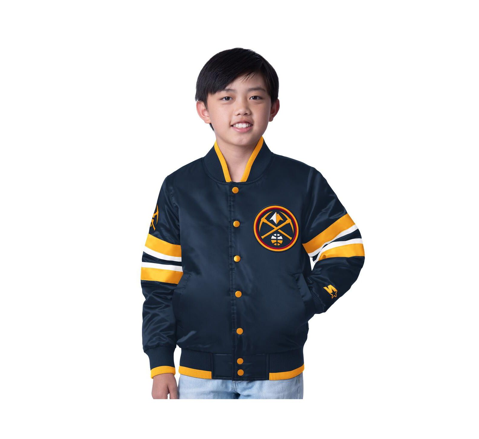 Детская куртка Starter Navy Denver Nuggets Scout Varsity с застежкой на кнопках