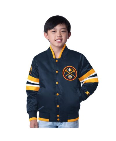 Детская куртка Starter Navy Denver Nuggets Scout Varsity с застежкой на кнопках