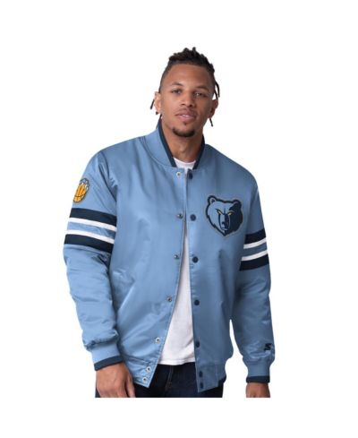 куртка Starter Мужская Light Blue Memphis Grizzlies Scout Varsity Satin Full-Snap