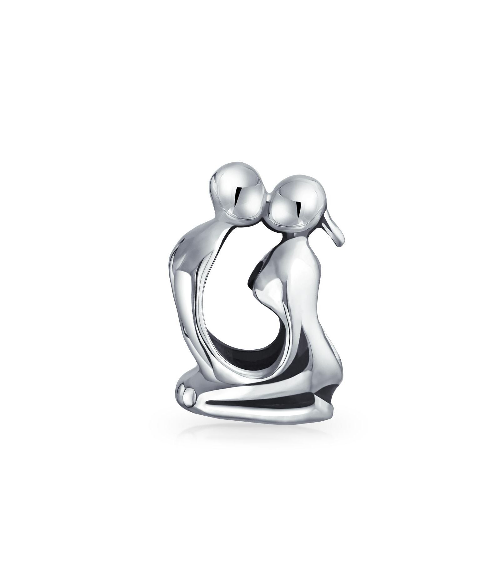 Bling Jewelry Kissing Infinity Heart Charm Bead for Bracelet .925 Sterling Silver