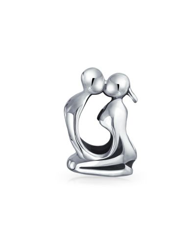 Серебряная бусина-кулон из стерлингового серебра .925 Bling Jewelry Kissing Infinity Heart для браслета