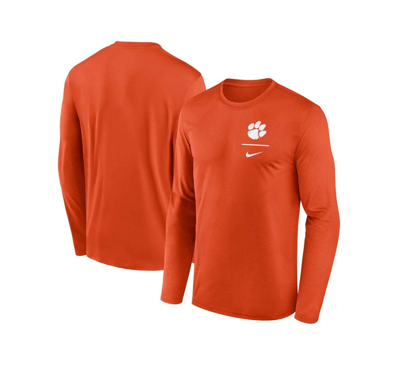 Nike Men's Orange Clemson Tigers Primary Stack Legend Long Sleeve T-Shirt