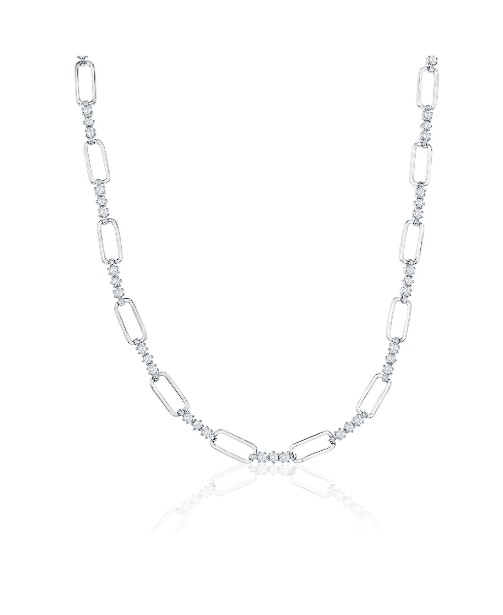 Sterling , Paperclip & CZ Neckalce