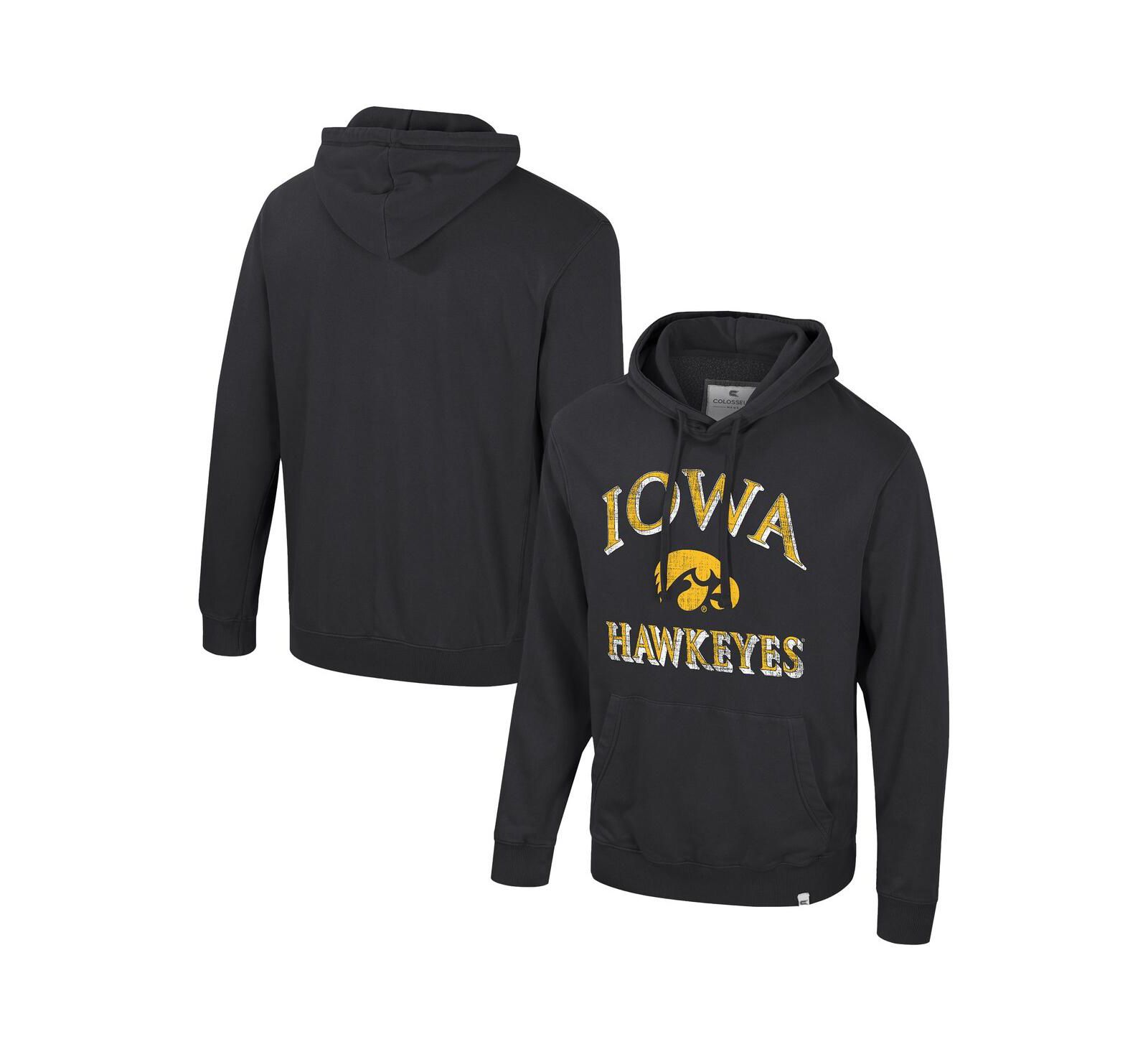 Colosseum Мужское худи Colosseum Black Iowa Hawkeyes Big & Tall E-Tan Pullover