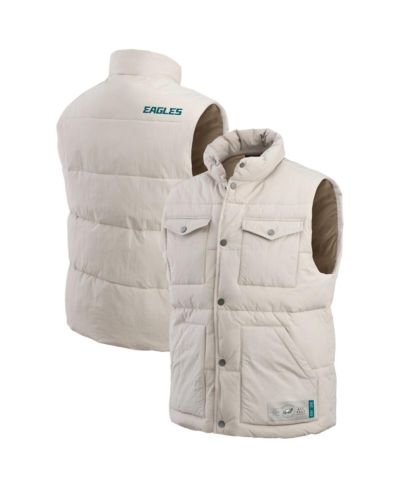 Fanatics Men's Cream Philadelphia Eagles Puffer Full-Snap Vest