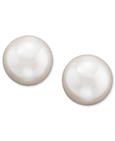 Серьги-гвоздики Lauren Ralph Lauren Silver Plated Glass Pearl, 8mm