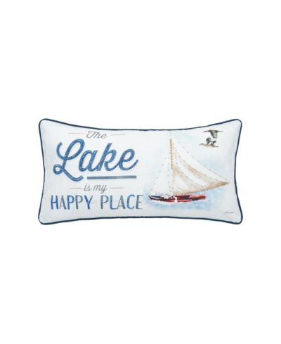 Декоративная подушка Lake Is My Happy Place, 12" x 24"