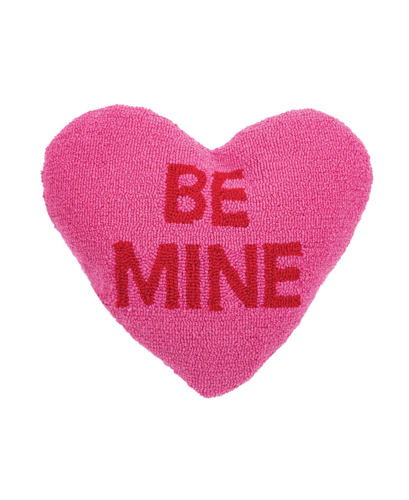 "BE MINE" Heart Valentine's Day Hooked Accent Throw Pillow 15" x 17"