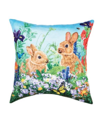 Easter Bunny Garden Paradise декоративная накидка-подушка для дома/улицы, 18" x 18"