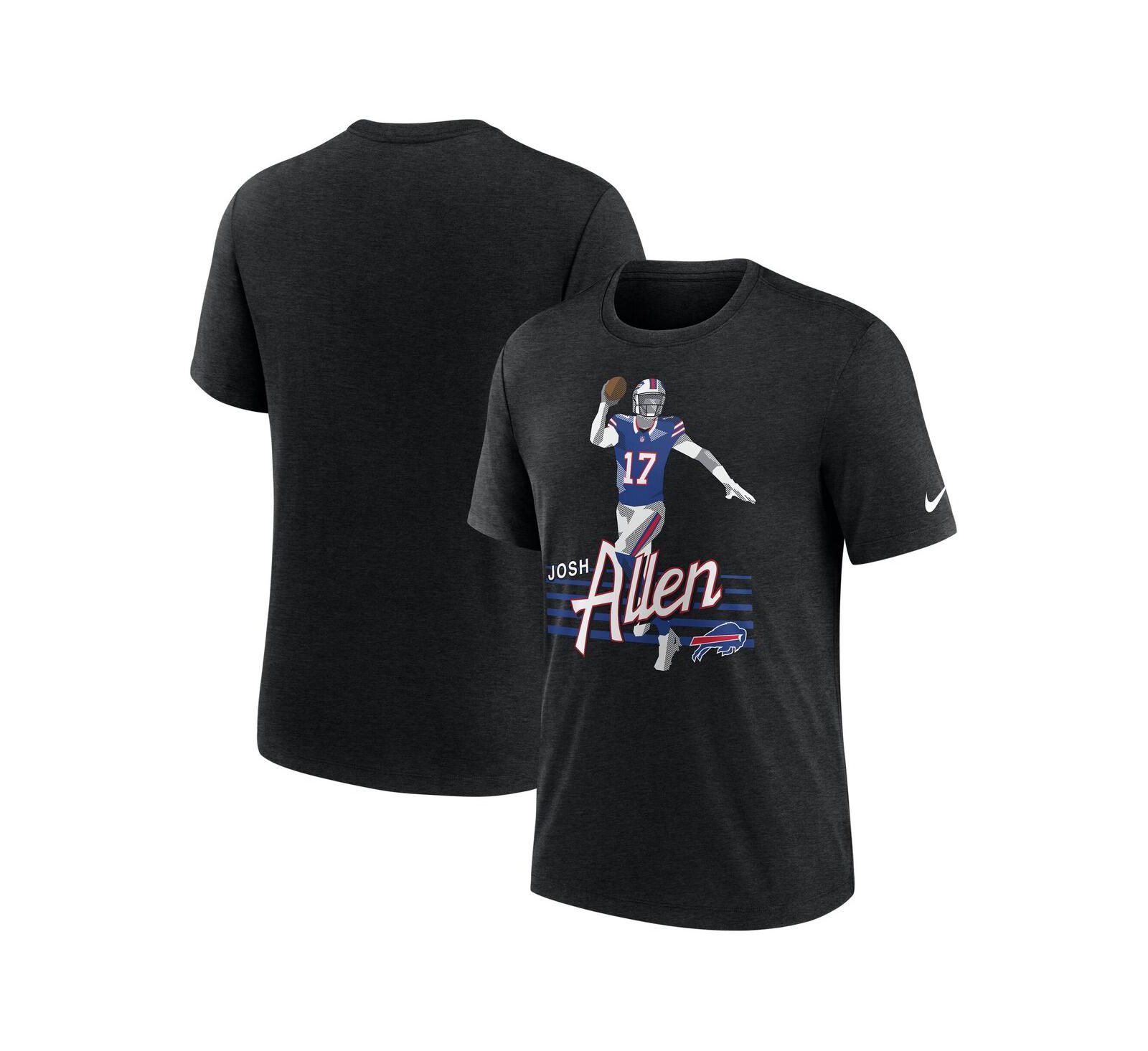 Мужская футболка Nike Josh Allen Heather Black Buffalo Bills Player Graphic