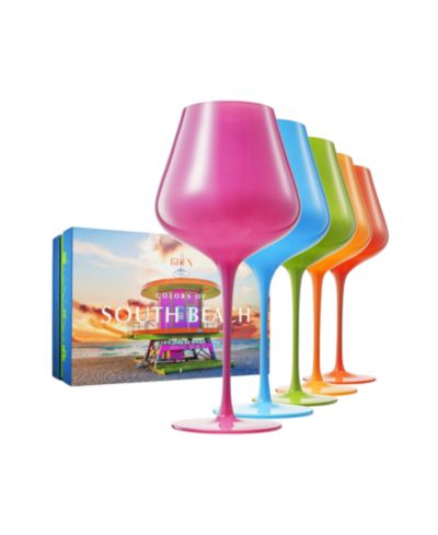 The Wine Savant набор винных бокалов Colors of South Beach Miami, 5 шт.
