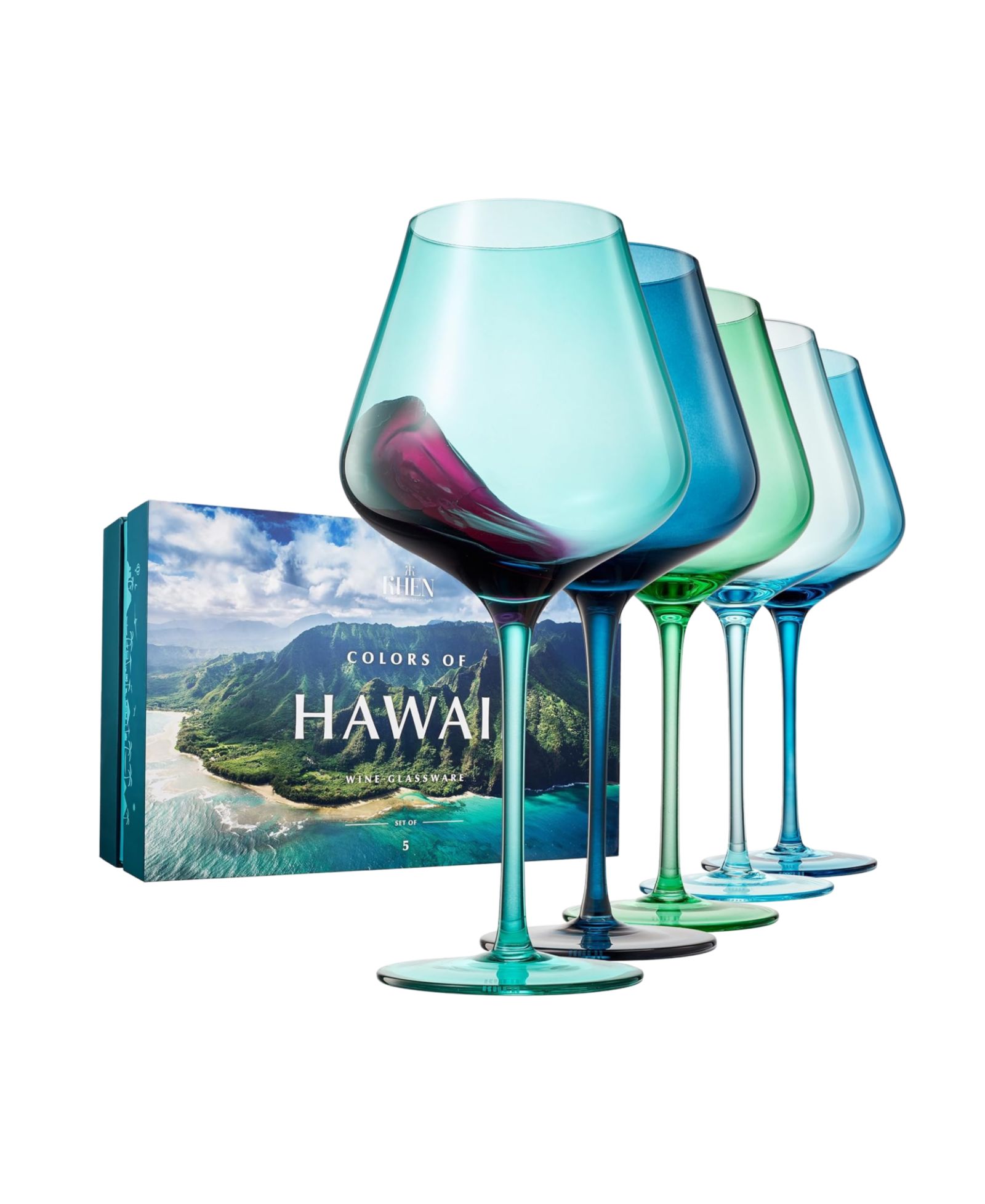 The Wine Savant набор бокалов для вина Colors of Hawaii 5 шт.
