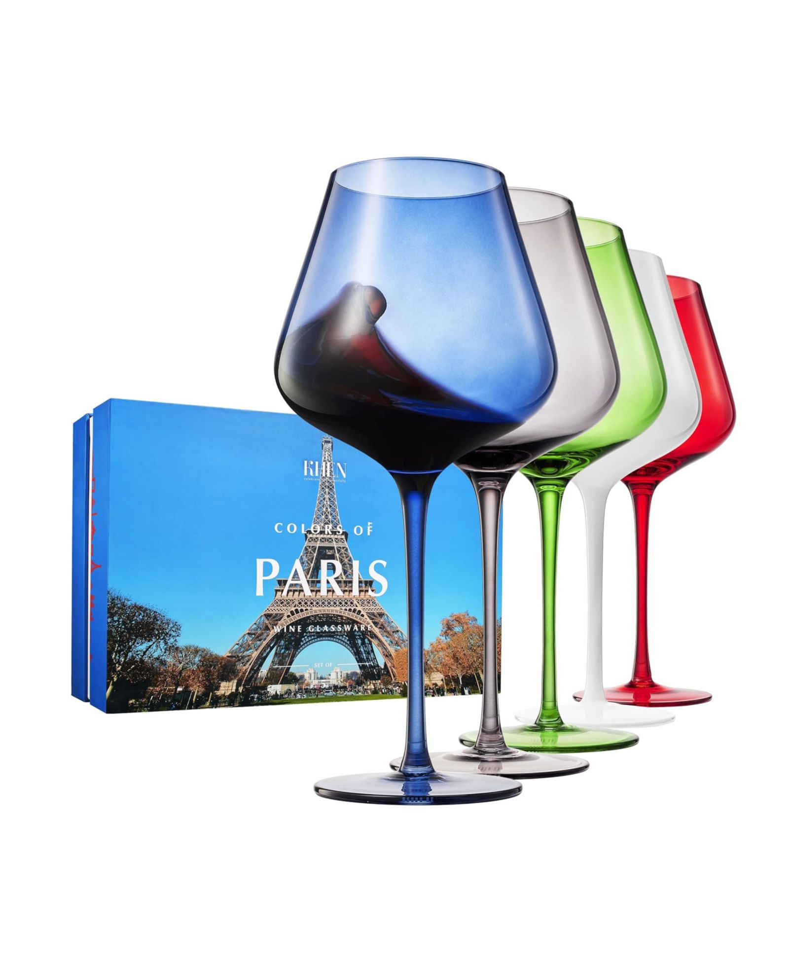 Набор бокалов для вина The Wine Savant Colors of Paris France, 5 шт.