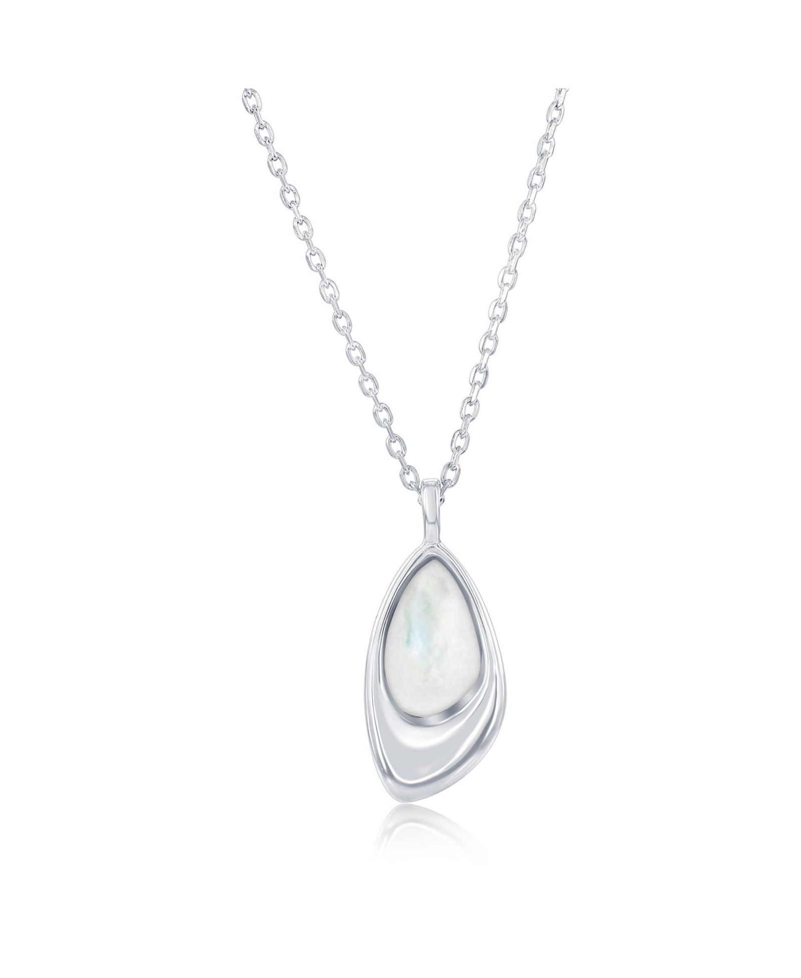 Sterling , MOP Geometric Shaped Necklace
