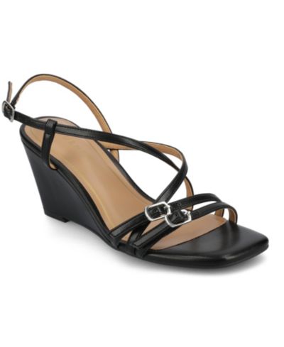 Journee Collection Women's Clinne Strappy Wedge Sandals