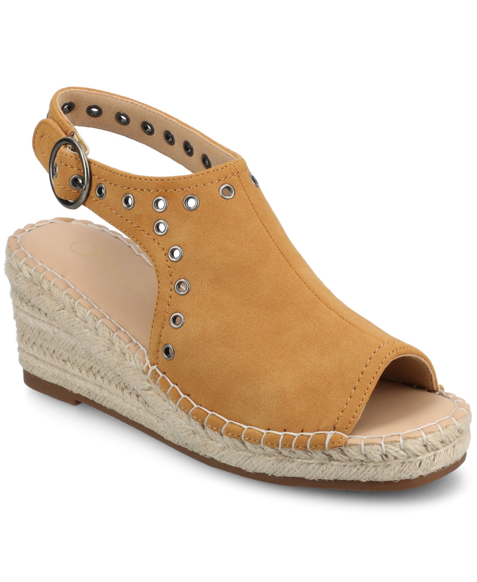 Женские сандалии-эспадрильи Journee Collection Crisie Peep Toe Wedge