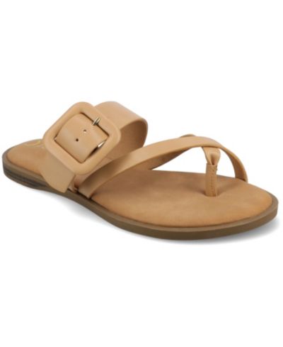 Journee Collection Женские плоские сандалии Layra с ремешками и пряжкой