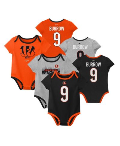Набор боди Nike для малышей (мальчиков и девочек) Joe Burrow Cincinnati Bengals, 3 шт.