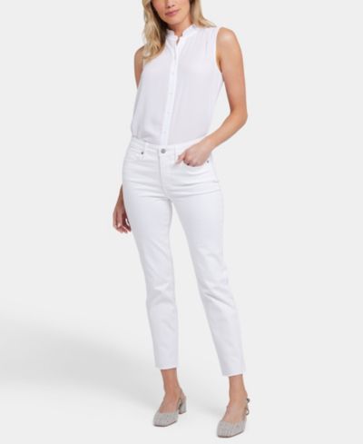 NYDJ Women's Sheri Straight Ankle Fray Hem Jeans