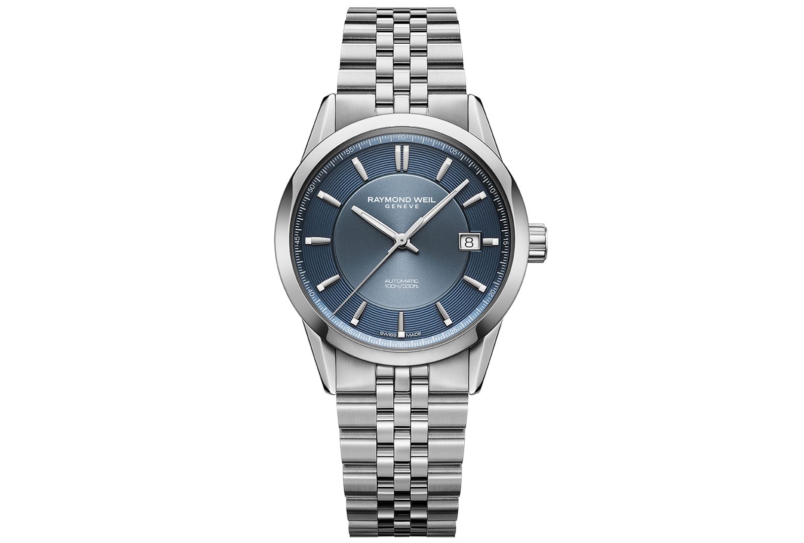 Мужские часы Raymond Weil Freelancer Automatic Blue Dial, стальной браслет, 38mm