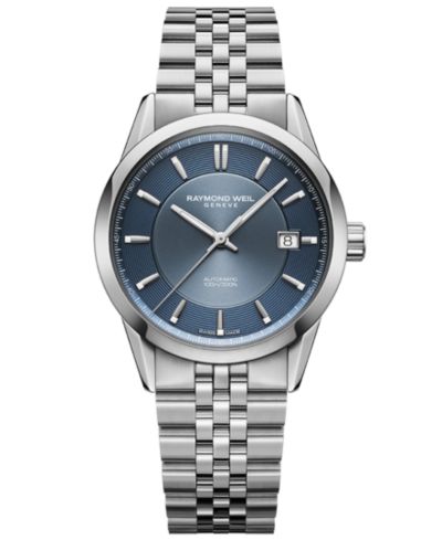 Raymond Weil Men's Freelancer Automatic Blue Dial Stainless Steel Bracelet Watch 38mm