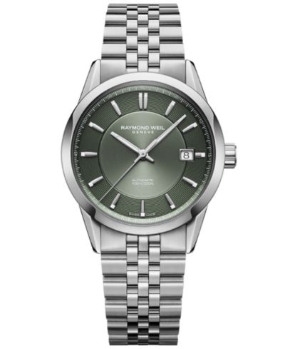 Raymond Weil Мужские часы Freelancer Automatic с оливковым циферблатом и стальным браслетом 38mm