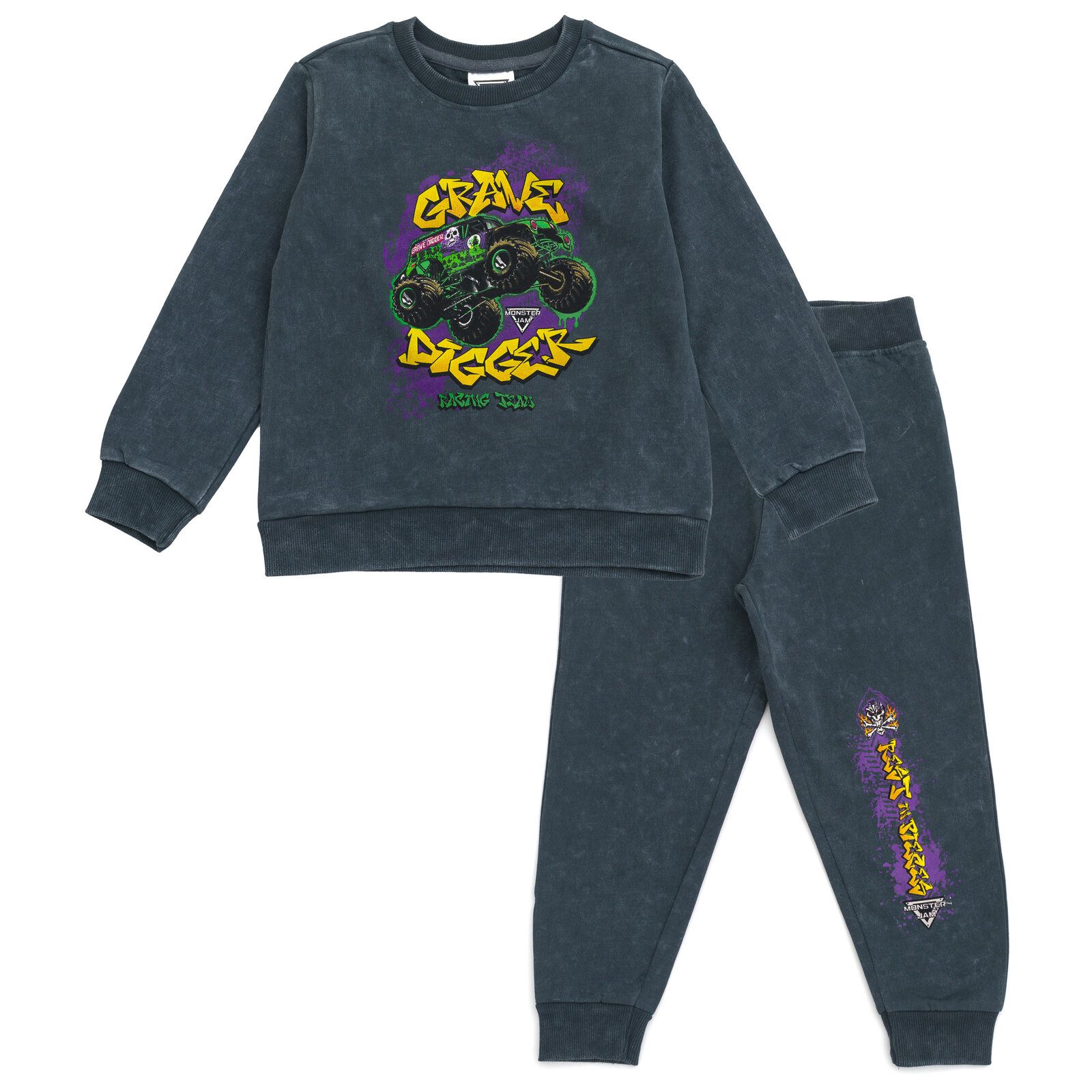 Комплект Monster Jam Little Boys Grave Digger: флисовое худи и брюки
