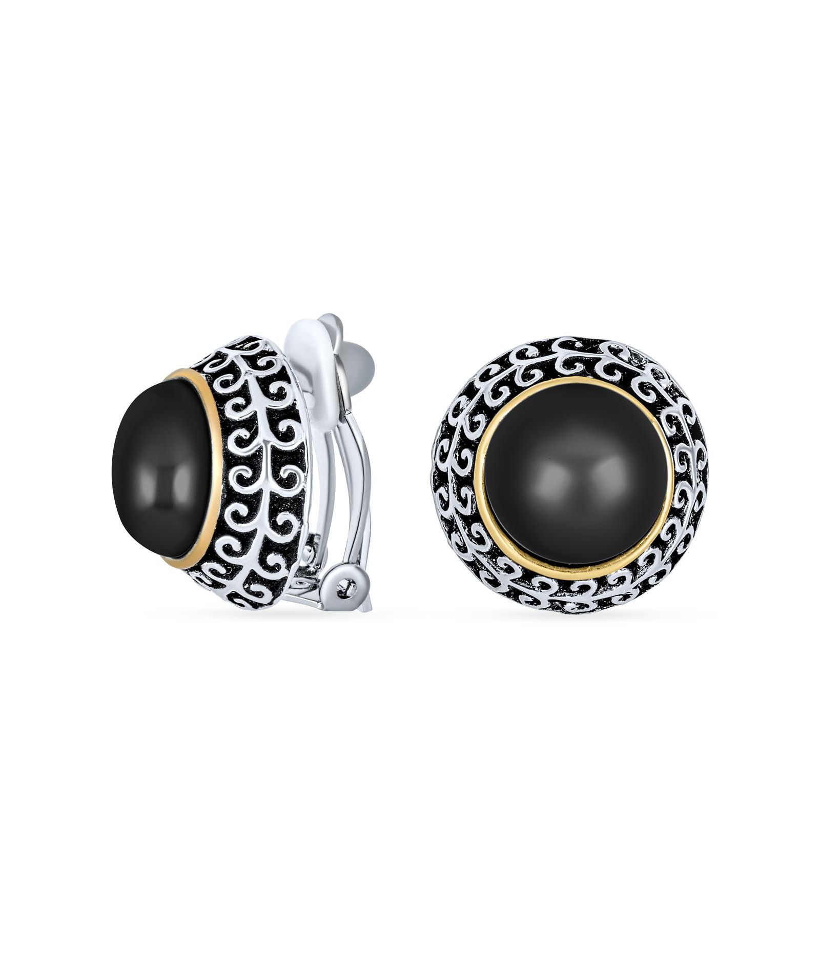 Серьги-клипсы Bling Jewelry с искусственным белым жемчугом